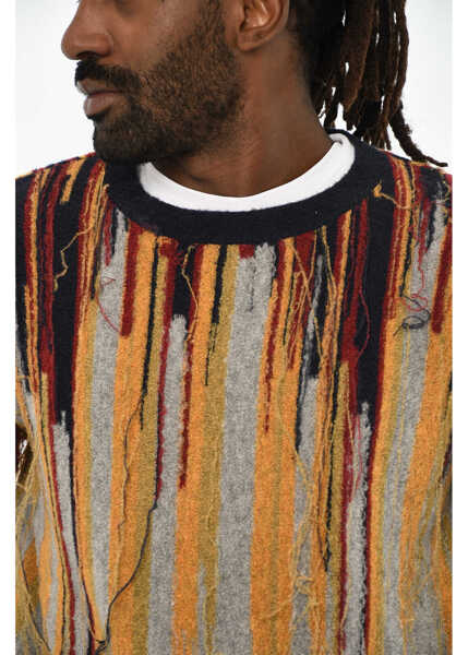 Pulovere DSQUARED2 Vintage Effect Virgin Wool And Nylon Crew-Neck Sweater Multicolor Barbati (BM 19605725) 3