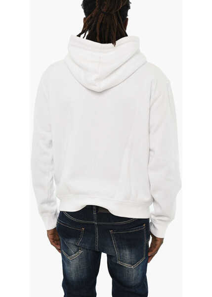 Bluze de trening DSQUARED2 Icon Fleeced-Cotton Hoodie With Zip Closure White Barbati (BM 19605734) 2