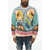 DSQUARED2 Wool Blend Printed Crew-Neck Sweater Multicolor