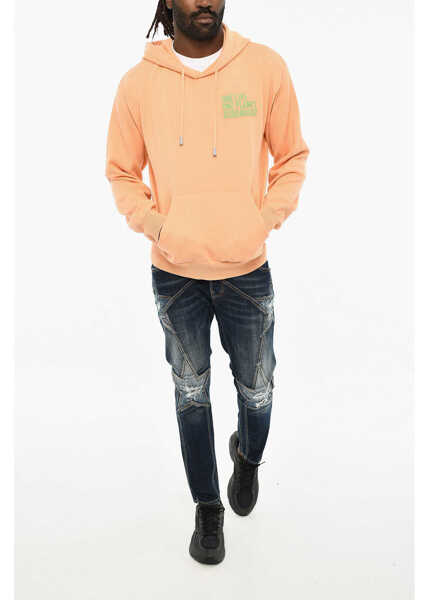 Bluze de trening DSQUARED2 Cotton Hoodie With Side Embroidery Orange Barbati (BM 19605740) 4