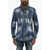 DSQUARED2 Vintage Effect Denim Overshirt With Snap Buttons Blue