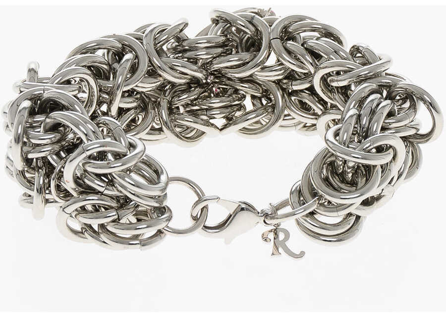 Bratari Raf Simons Silver-Tone Metal Space Flower Chain Bracelet With Rhineston Silver Femei (BM 19605746) 2