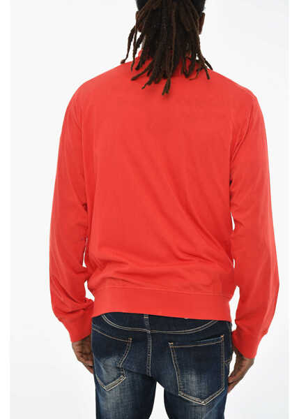 Bluze de trening DSQUARED2 Lightweight Cotton Sweatshirt With Zip Red Barbati (BM 19605749) 2