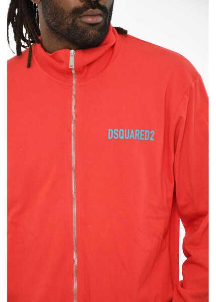 Bluze de trening DSQUARED2 Lightweight Cotton Sweatshirt With Zip Red Barbati (BM 19605749) 3