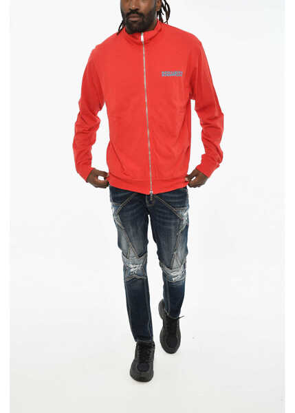 Bluze de trening DSQUARED2 Lightweight Cotton Sweatshirt With Zip Red Barbati (BM 19605749) 4