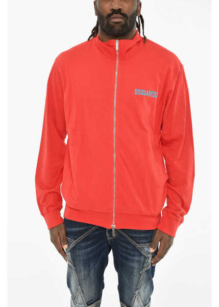 Bluze de trening DSQUARED2 Lightweight Cotton Sweatshirt With Zip Red Barbati (BM 19605749) 1