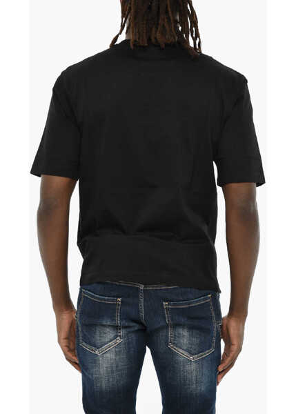 Tricouri DSQUARED2 Icon Cotton Crew-Neck T-Shirt With Gradient Print Black Barbati (BM 19605755) 2