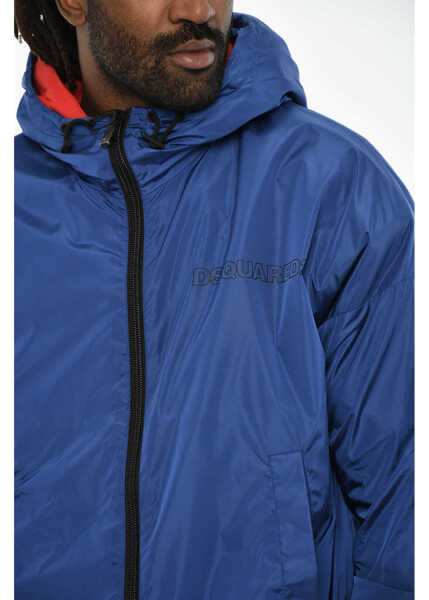 Jachete DSQUARED2 Nylon Jacket With Hood Blue Barbati (BM 19605869) 3