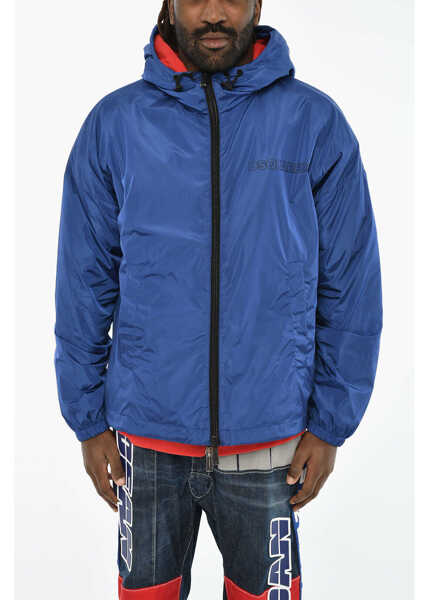 Jachete DSQUARED2 Nylon Jacket With Hood Blue Barbati (BM 19605869) 1