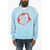 DSQUARED2 Brushed Cotton Crew-Neck Sweatshirt With Patch Pocket Blue