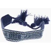 Bratari Fabric Slider Bracelet Embellished With Rhinestones Femei