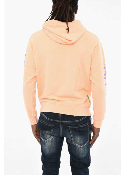 Bluze de trening DSQUARED2 Cotton Hoodie With Contrasting Logo Orange Barbati (BM 19605902) 2