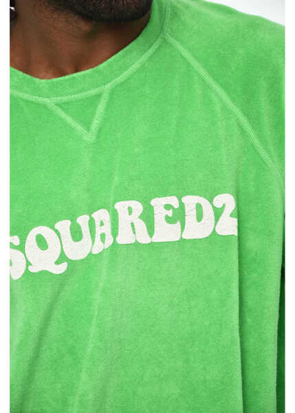 Bluze de trening DSQUARED2 Terry Cotton Crew-Neck Sweatshirt Green Barbati (BM 19605911) 3