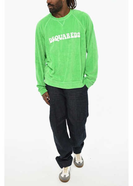 Bluze de trening DSQUARED2 Terry Cotton Crew-Neck Sweatshirt Green Barbati (BM 19605911) 4