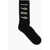 1989 STUDIO Ribbed Socks With Contrasting Logo Black