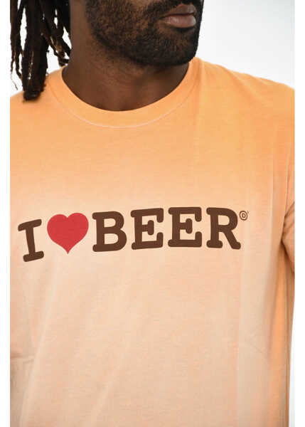 Tricouri DSQUARED2 Gradient Effect Crew-Neck T-Shirt Orange Barbati (BM 19605932) 3