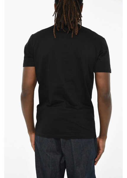 Tricouri DSQUARED2 Cotton Crew-Neck T-Shirt With Print Black Barbati (BM 19605935) 2