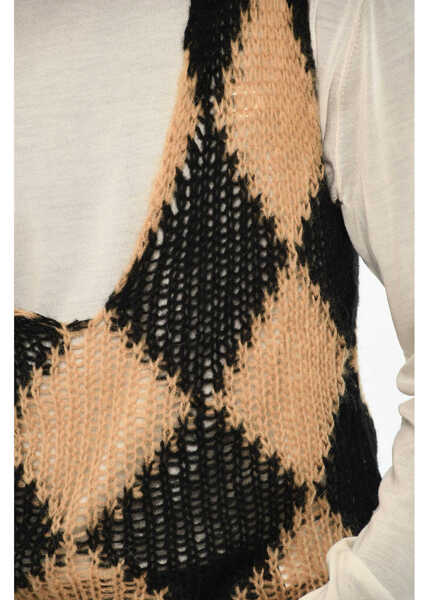 Pulovere DSQUARED2 Two-Tone V-Neck Sweater Beige Barbati (BM 19605941) 3