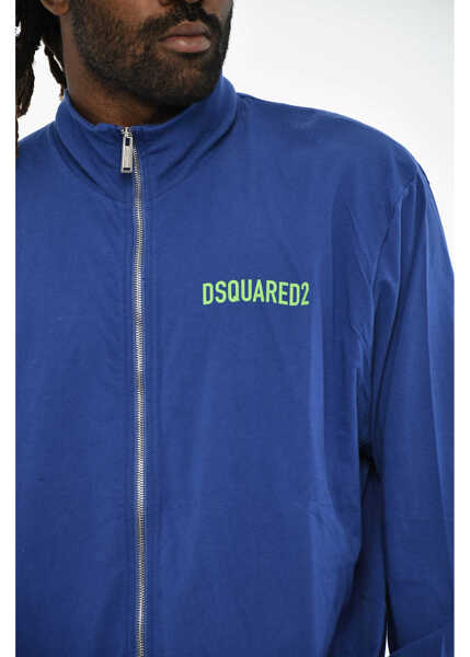 Bluze de trening DSQUARED2 Lightweight Cotton Sweatshirt With Zip Blue Barbati (BM 19605956) 3