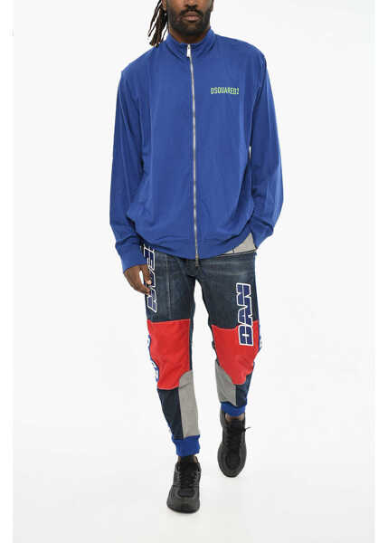 Bluze de trening DSQUARED2 Lightweight Cotton Sweatshirt With Zip Blue Barbati (BM 19605956) 4