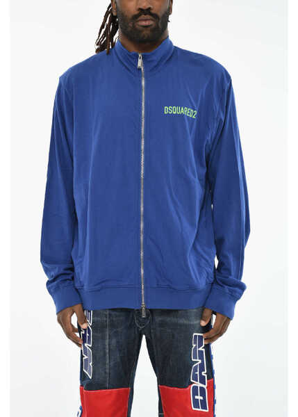 Bluze de trening DSQUARED2 Lightweight Cotton Sweatshirt With Zip Blue Barbati (BM 19605956) 1