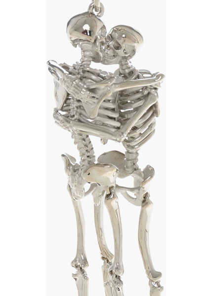 Brelocuri Raf Simons Silver-Tone Metal Kissing Skeleton Keychain Silver Femei (BM 19605959) 3