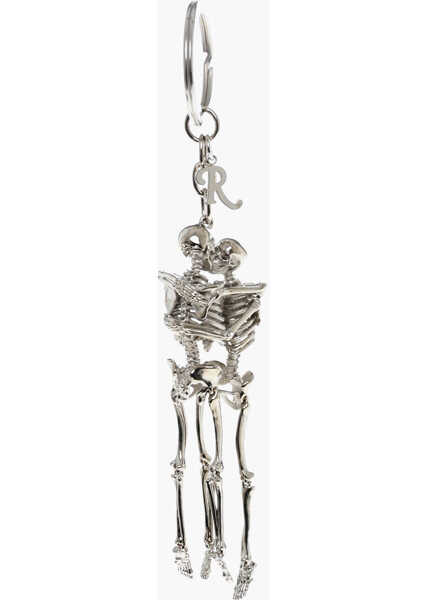 Brelocuri Raf Simons Silver-Tone Metal Kissing Skeleton Keychain Silver Femei (BM 19605959) 1
