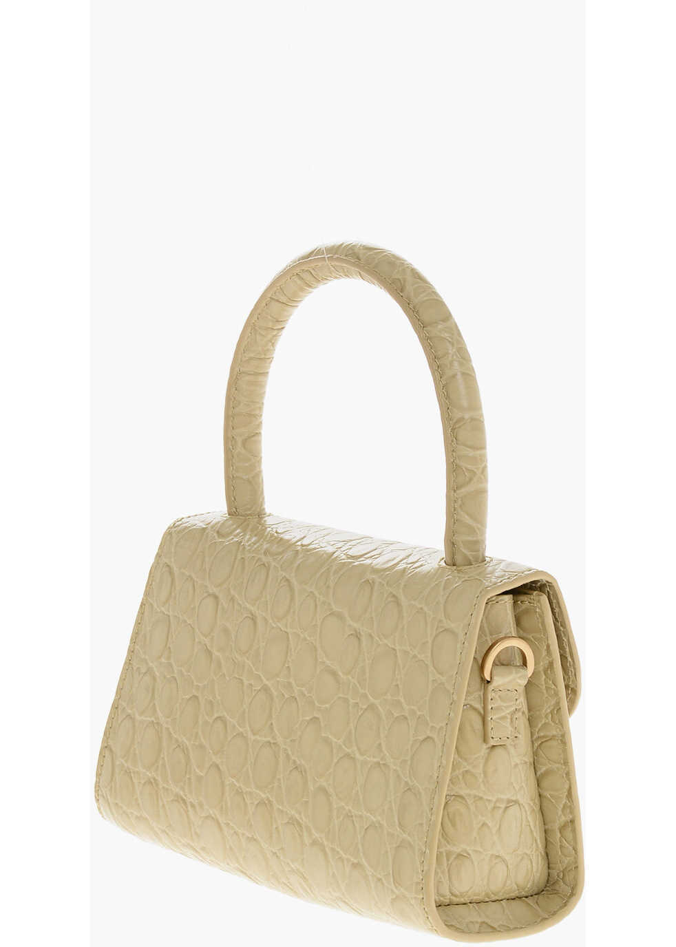 Genti de umar BY FAR Crocodile Effect Leather Flax Circular Mini Bag Beige Femei (BM 19605965) 2