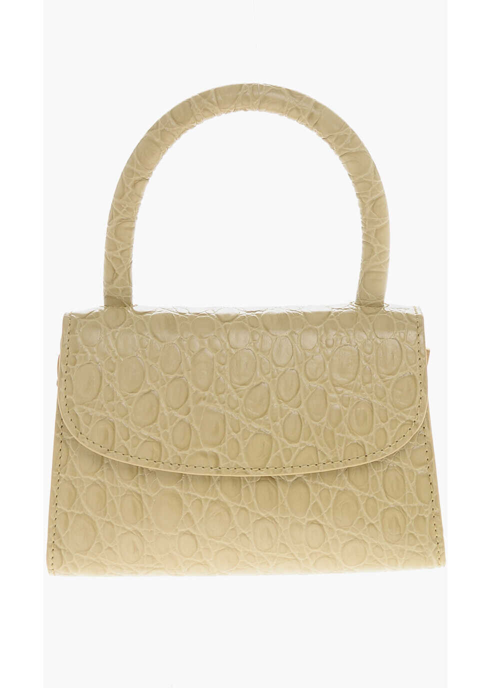 Genti de umar BY FAR Crocodile Effect Leather Flax Circular Mini Bag Beige Femei (BM 19605965) 1