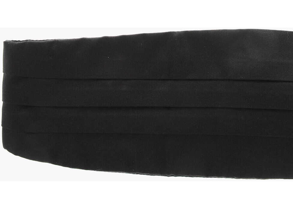 Curele CORNELIANI Solid Color Silk Cummerbund With Pleats Black Barbati (BM 19605968) 2