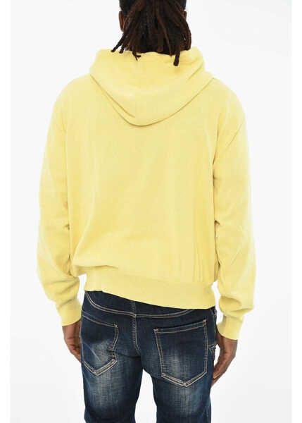 Pulovere DSQUARED2 Cotton Sweater With Hood And Embroidery Yellow Barbati (BM 19605971) 2