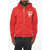 DSQUARED2 Fleeced-Cotton Hoodie With Zip Closure Red