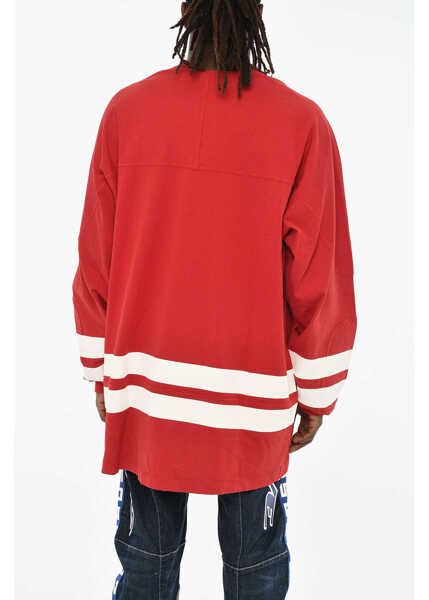 Tricouri DSQUARED2 Oversized V-Neck T-Shirt With Contrasting Prints White Barbati (BM 19605977) 2