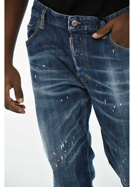 Blugi drepti DSQUARED2 Vintage Effect Regular Fit Jeans 15Cm Blue Barbati (BM 19605986) 3