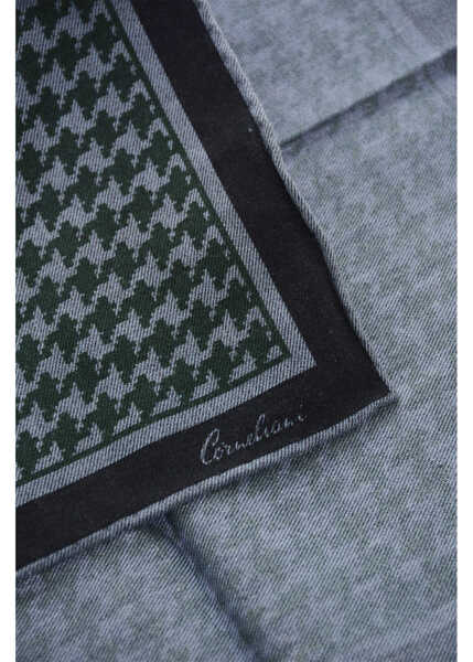 Esarfe CORNELIANI Houndstooth Motif Cotton Pocket Square Blue Barbati (BM 19605992) 3