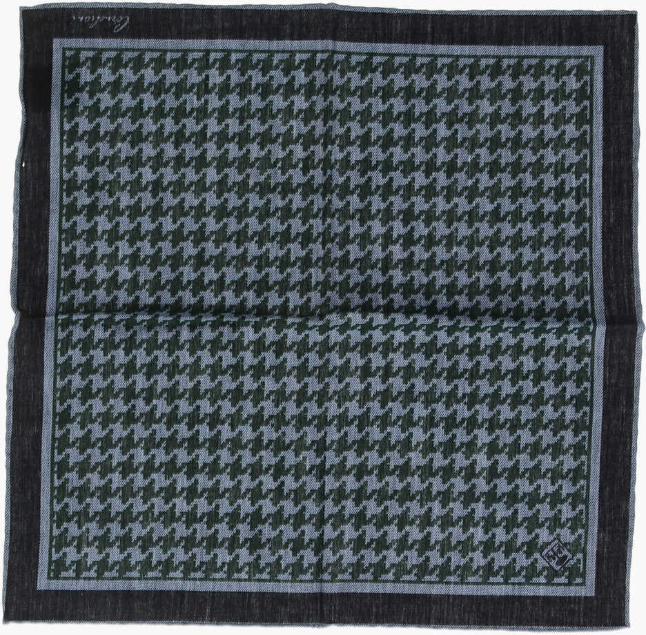Esarfe CORNELIANI Houndstooth Motif Cotton Pocket Square Blue Barbati (BM 19605992) 1