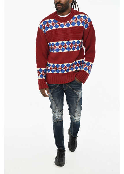 Pulovere DSQUARED2 Wool Crew-Neck Sweater Multicolor Barbati (BM 19606055) 4