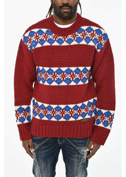 Pulovere DSQUARED2 Wool Crew-Neck Sweater Multicolor Barbati (BM 19606055) 1