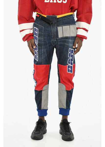 Blugi drepti DSQUARED2 Regular Fit Jeans With Side Maxi Logo 14Cm Blue Barbati (BM 19606061) 1