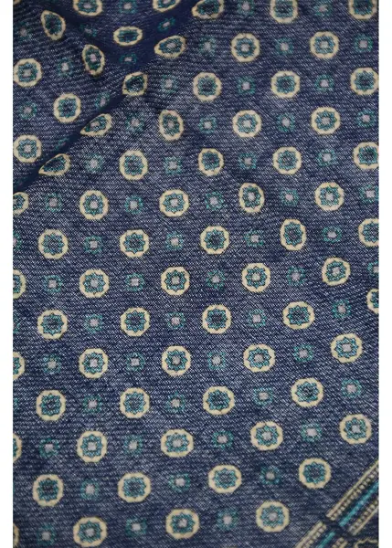 Esarfe CORNELIANI Patterned Wool Pocket Square Blue Barbati (BM 19606076) 2