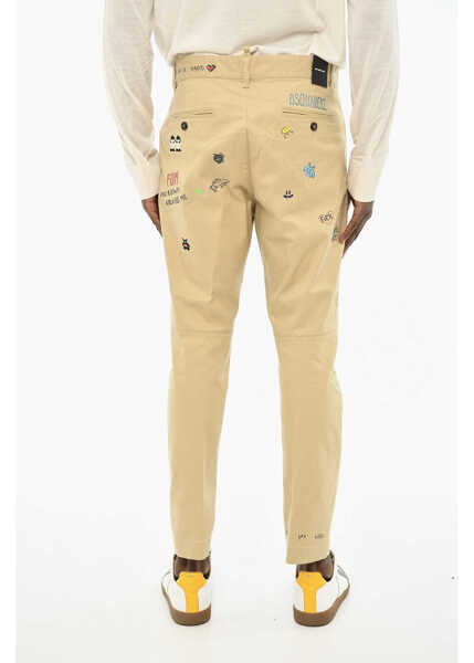 Pantaloni casual DSQUARED2 Cotton Gabardine Chino Pants Beige Barbati (BM 19606082) 2