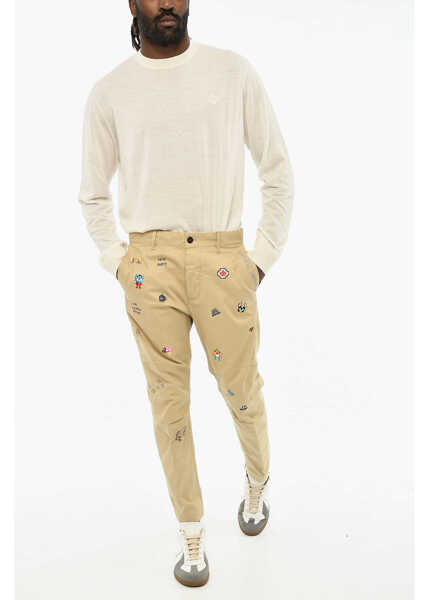 Pantaloni casual DSQUARED2 Cotton Gabardine Chino Pants Beige Barbati (BM 19606082) 4