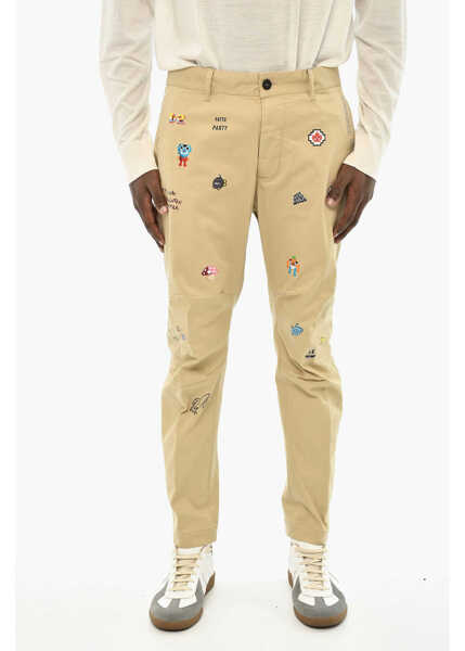 Pantaloni casual DSQUARED2 Cotton Gabardine Chino Pants Beige Barbati (BM 19606082) 1
