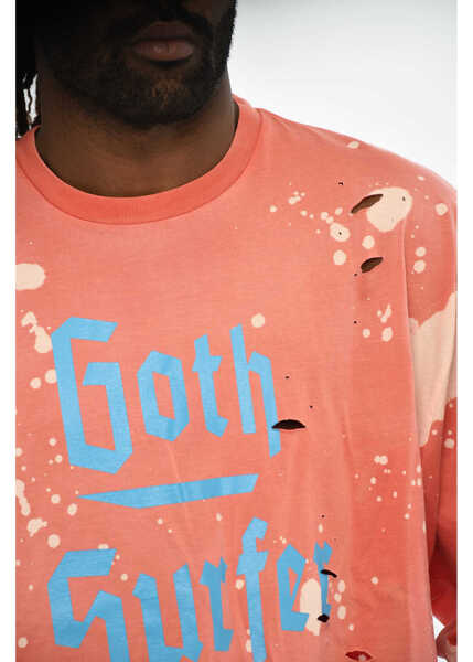 Tricouri DSQUARED2 Vintage Effect Crew-Neck T-Shirt Orange Barbati (BM 19606088) 3