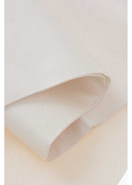 Esarfe CORNELIANI Solid Color Silk Foulard With Micro Patterns White Barbati (BM 19606091) 3