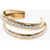 AMINA MUADDI Golden Metal Jahleel Open Bangle Bracelet Embellished With R Gold