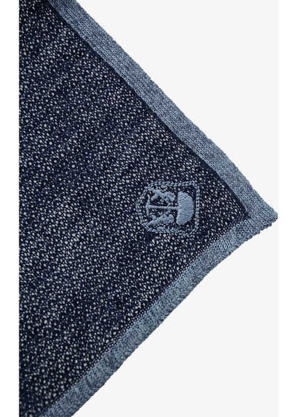 Esarfe CORNELIANI Linen And Silk Pocket Square With Contrasting Edge Blue Barbati (BM 19606133) 2