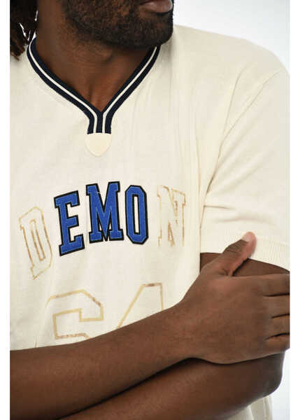 Pulovere DSQUARED2 Short Sleeve V-Neck Sweater White Barbati (BM 19606136) 3