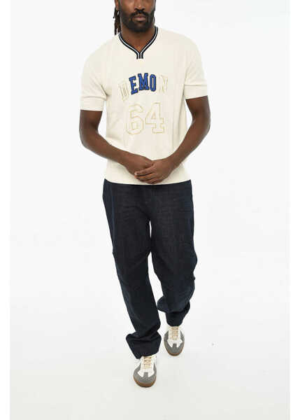 Pulovere DSQUARED2 Short Sleeve V-Neck Sweater White Barbati (BM 19606136) 4