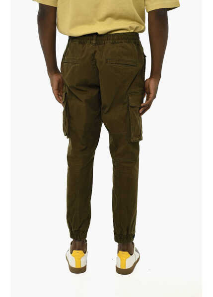 Pantaloni casual DSQUARED2 Cotton Cargo Pants With Drawstring Waist Green Barbati (BM 19606139) 2